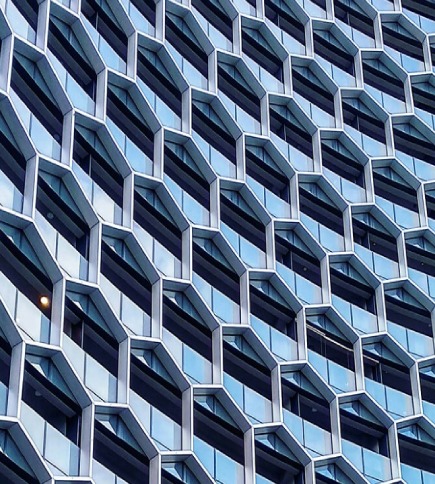 Modern Honeycomb Building Facade